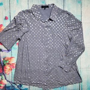Anthropology Monarc gold dots shirt size M